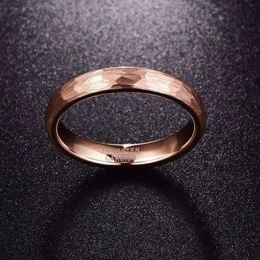 4mm Patterned Rosegold Tungsten Wedding Ring